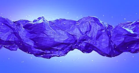 Flowing Wireframe Mesh Abstract Background Image Illustrazione stock