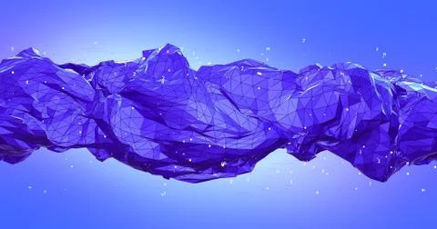 Flowing Wireframe Mesh Abstract Background Image Stock-Illustration