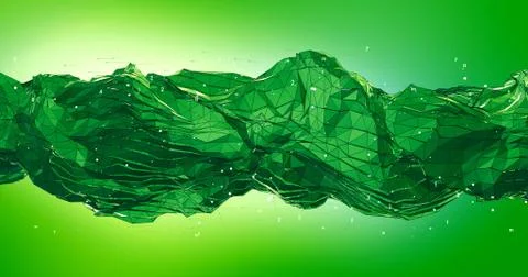 Flowing Wireframe Mesh Abstract Background Image Stock-Illustration