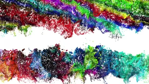 Flows and shimmers with bright tones. animation of bright colors of paint Stock Footage 85040562