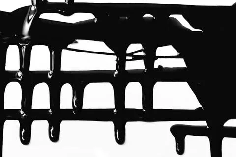 Flows of black paint Stock Photos