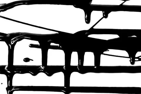 Flows of black paint Foto stock