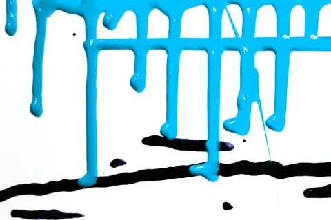 Flows of blue paint Stock Photos