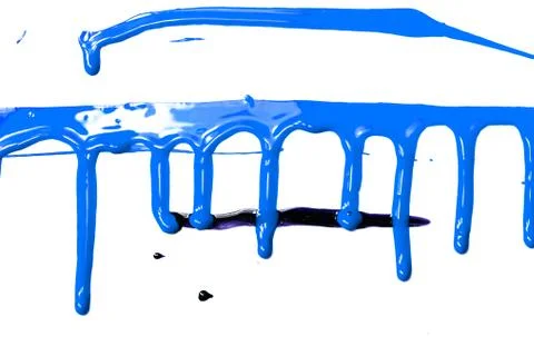 Flows of blue paint Stock Photos