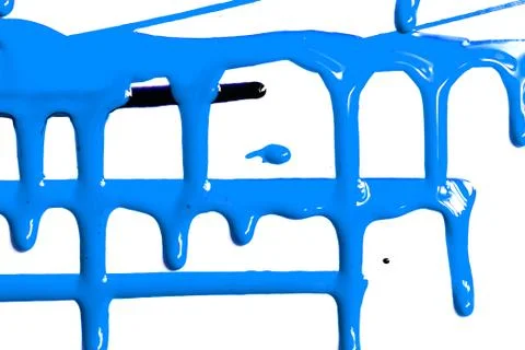Flows of blue paint Stock Photos