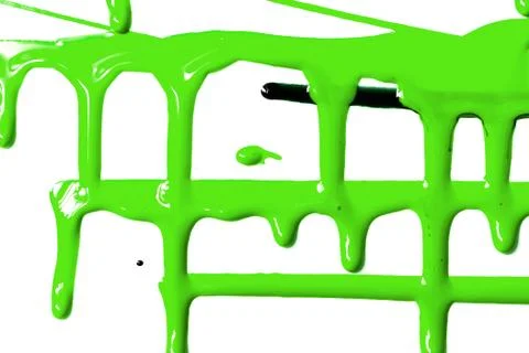 Flows of green paint Stock Photos
