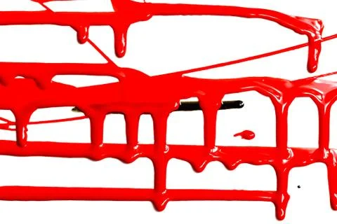 Flows of red paint Stock Photos