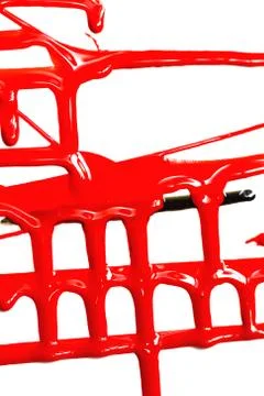 Flows of red paint Stock Photos