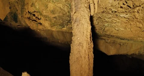Flowstone Column Stalactite and Stalagmite Mammoth Cave Video stock 82156202