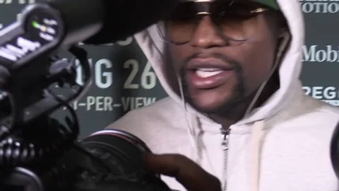 Floyd Mayweather interview ahead of Conor McGregor fight Stock Footage 149133950
