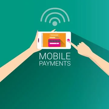 Flsmartphone processing of mobile payments Illustrazione stock