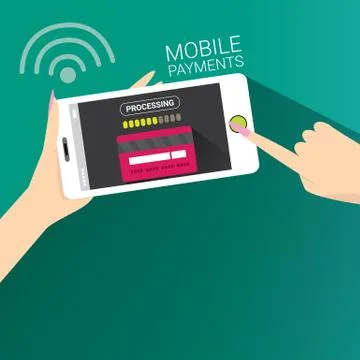 Flsmartphone processing of mobile payments Stock Illustration