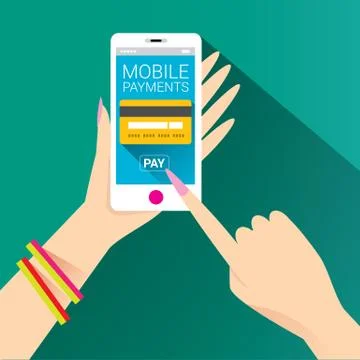 Flsmartphone processing of mobile payments Stock Illustration