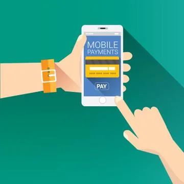 Flsmartphone processing of mobile payments Stock Illustration