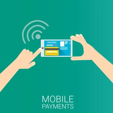 Flsmartphone processing of mobile payments Illustrazione stock