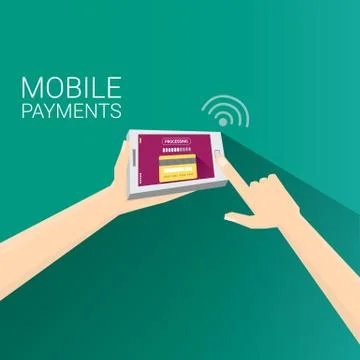 Flsmartphone processing of mobile payments Illustrazione stock