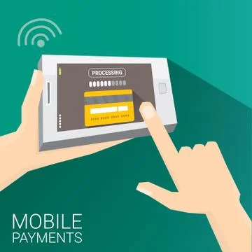 Flsmartphone processing of mobile payments Illustrazione stock
