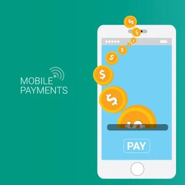 Flsmartphone processing of mobile payments Stock Illustration