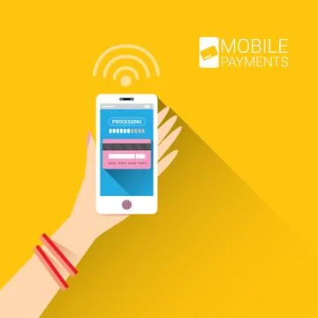 Flsmartphone processing of mobile payments 스톡 일러스트