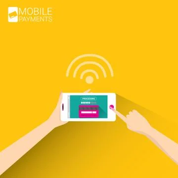 Flsmartphone processing of mobile payments Stock Illustration