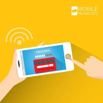 Flsmartphone processing of mobile payments 스톡 일러스트