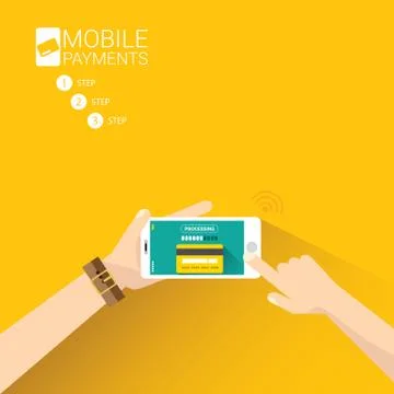 Flsmartphone processing of mobile payments Stock Illustration