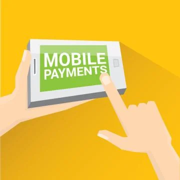 Flsmartphone processing of mobile payments Illustrazione stock