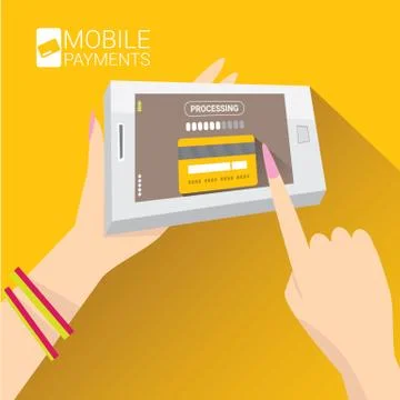 Flsmartphone processing of mobile payments Stock Illustration