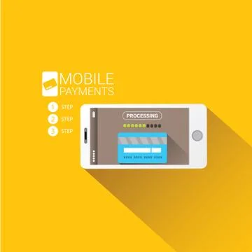 Flsmartphone processing of mobile payments 스톡 일러스트