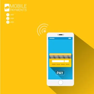 Flsmartphone processing of mobile payments Stock Illustration