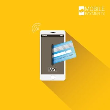 Flsmartphone processing of mobile payments Illustrazione stock