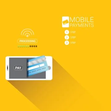 Flsmartphone processing of mobile payments Stock Illustration