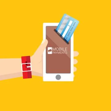 Flsmartphone processing of mobile payments Illustrazione stock