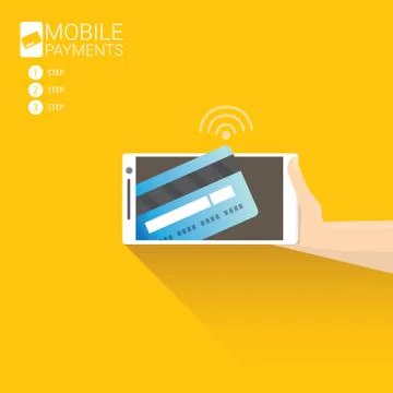 Flsmartphone processing of mobile payments Illustrazione stock