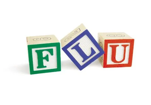 Flu alphabet blocks, tilted l Stock Illustration