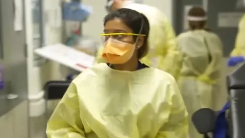 Flu and COVID19 crisis Inside a hospitals red zone Coronavirus  2 (2) Stock Footage 233583870