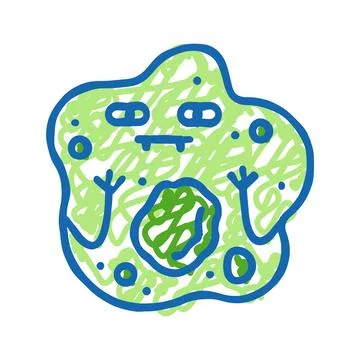 Flu bacteria virus icon doodle illustration Stock Illustration