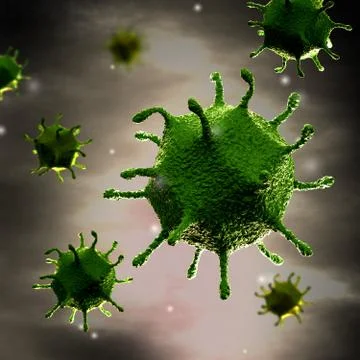 Flu / Cold Virus in detail - Microscope 스톡 일러스트