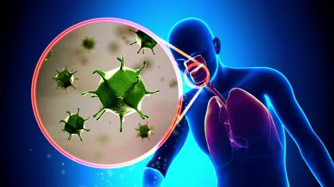Flu / Cold Virus - Sneezing Human Anatomy Stock Footage 42330523