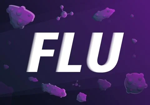 Flu concept banner, cartoon style Stock Illustration