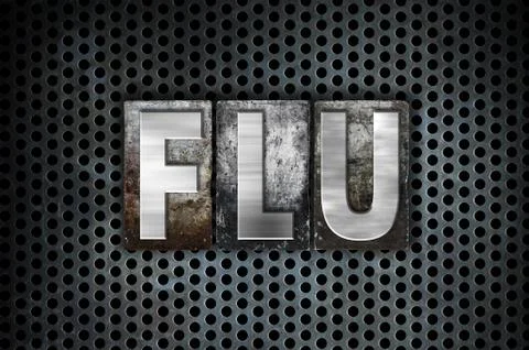 Flu Concept Metal Letterpress Type Stock Illustration