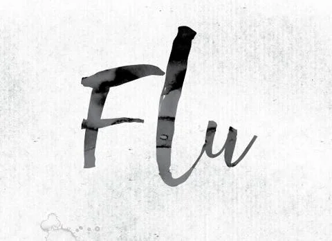 Flu Concept Painted in Ink Stock Illustration