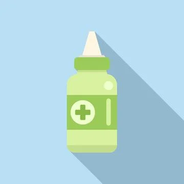 Flu dropper icon flat vector. Candy drop Illustrazione stock