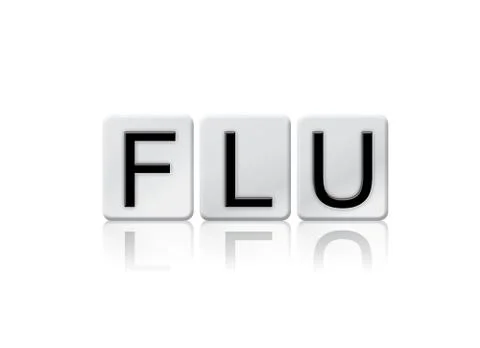 Flu Isolated Tiled Letters Concept and Theme Stock Illustration