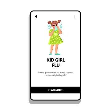 Flu kid girl vector Stock-Illustration