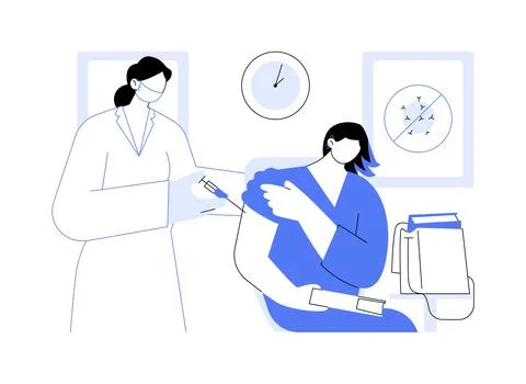 Flu shot abstract concept vector illustration. 스톡 일러스트