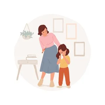 Flu symptoms isolated cartoon vector illustration. 스톡 일러스트