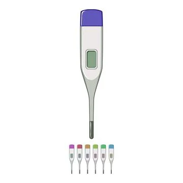 Flu thermometer cartoon vector graphic Stock Illustration