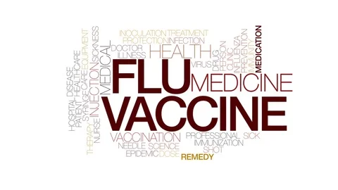 Flu vaccine animated word cloud, text design animation. Kinetic typography. Stock Footage 72944604