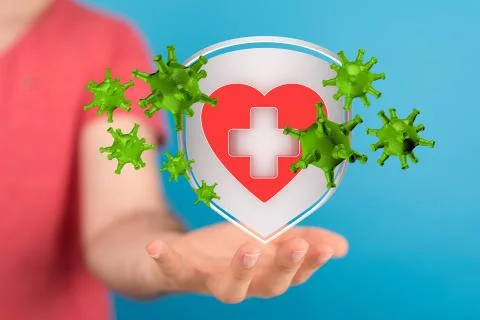 A flu virus attack digital 3d Stock Photos